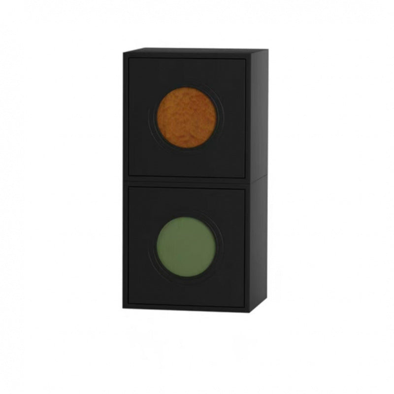 Gabinete de almacenamiento componible cuadrado redondo de madera maciza contemporáneo retro 1-gabinete para sala de estar 