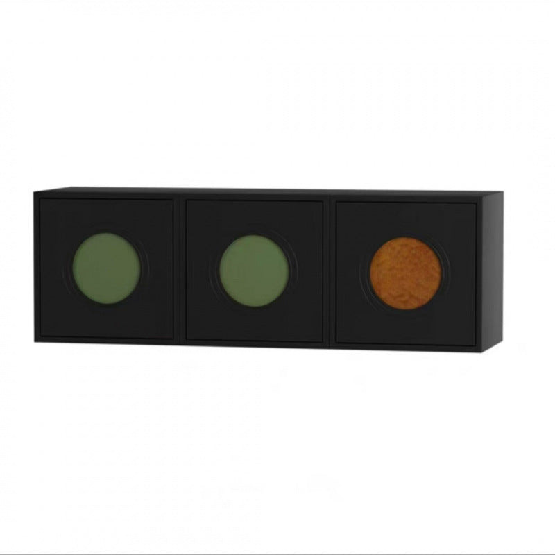 Contemporary Retro Square Round Solid Wood Composable Storage Cabinet 1-Cabinet For Living Room