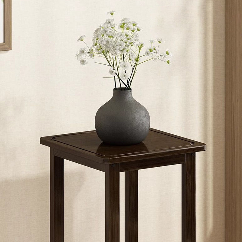 Traditional Chinese Square Nan Bamboo Console Table 1/2-Tier For Living Room