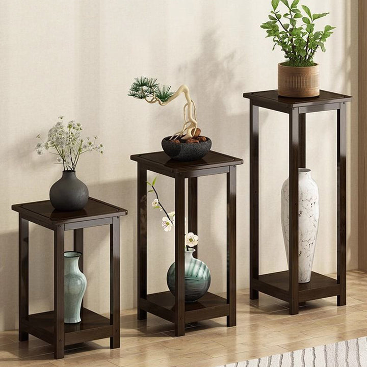 Traditioneller chinesischer quadratischer Nan-Bambus-Konsolentisch 1/2-stufig für das Wohnzimmer 