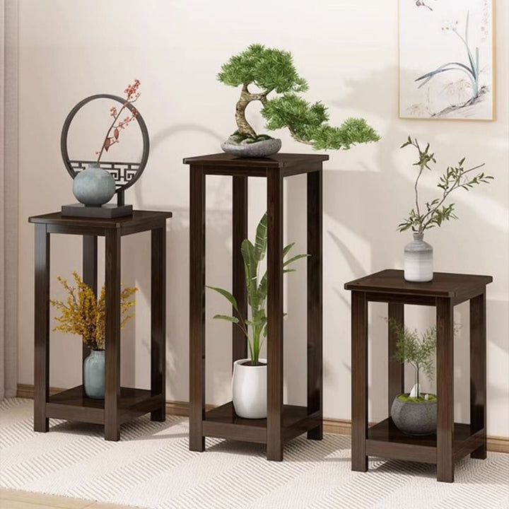 Traditioneller chinesischer quadratischer Nan-Bambus-Konsolentisch 1/2-stufig für das Wohnzimmer 