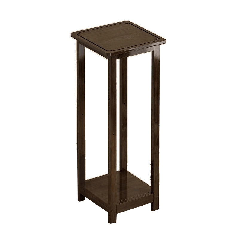 Traditional Chinese Square Nan Bamboo Console Table 1/2-Tier For Living Room