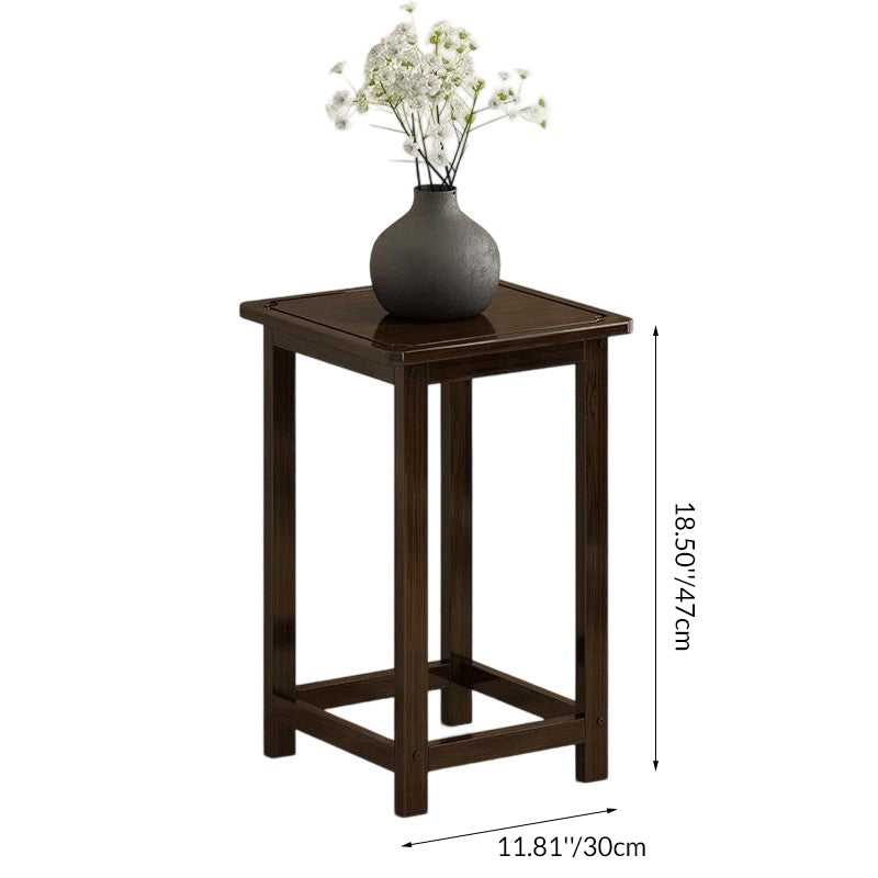 Traditional Chinese Square Nan Bamboo Console Table 1/2-Tier For Living Room