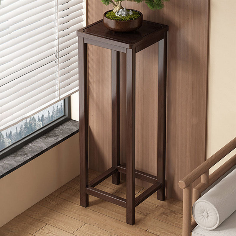 Traditional Chinese Square Nan Bamboo Console Table 1/2-Tier For Living Room