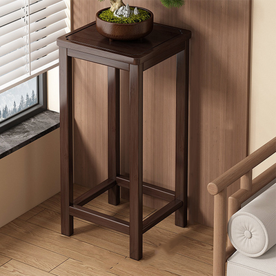 Traditional Chinese Square Nan Bamboo Console Table 1/2-Tier For Living Room