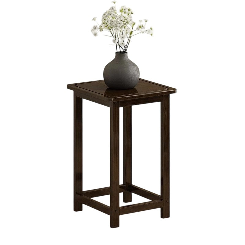 Traditional Chinese Square Nan Bamboo Console Table 1/2-Tier For Living Room