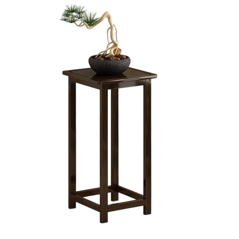Traditional Chinese Square Nan Bamboo Console Table 1/2-Tier For Living Room