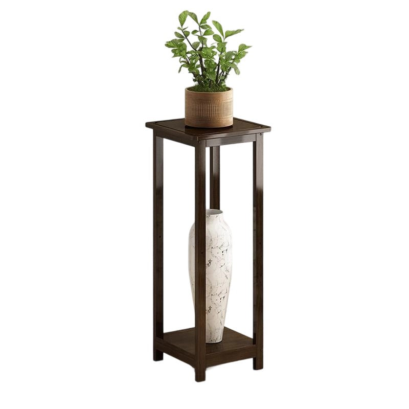 Traditional Chinese Square Nan Bamboo Console Table 1/2-Tier For Living Room