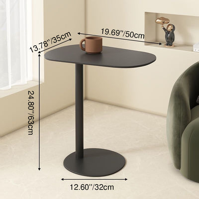 Modern Minimalist Rounded Circle Design Wrought Iron End Table 1-Tier For Living Room