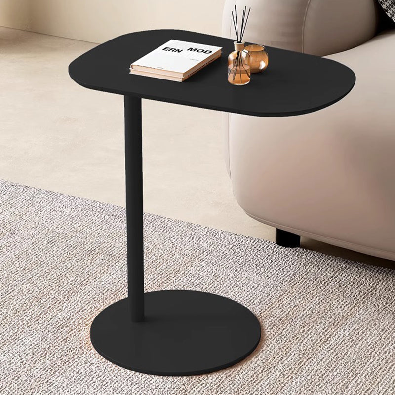 Modern Minimalist Rounded Circle Design Wrought Iron End Table 1-Tier For Living Room