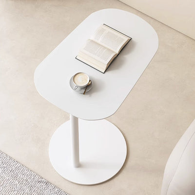 Modern Minimalist Rounded Circle Design Wrought Iron End Table 1-Tier For Living Room