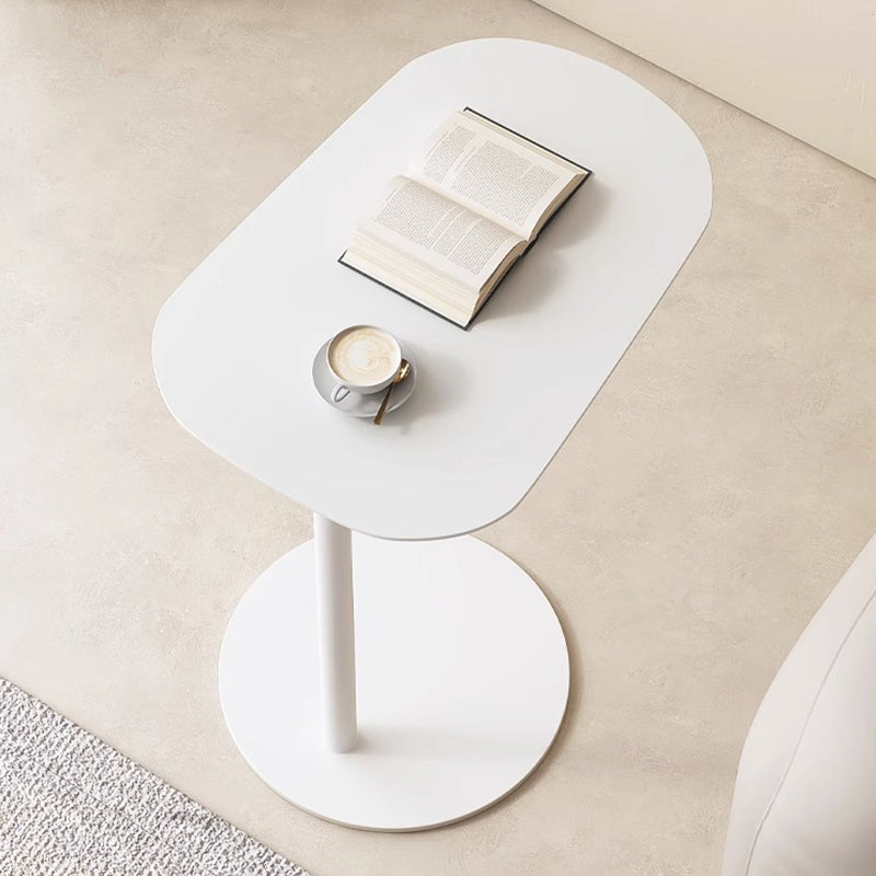 Modern Minimalist Rounded Circle Design Wrought Iron End Table 1-Tier For Living Room