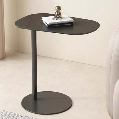 Modern Minimalist Rounded Circle Design Wrought Iron End Table 1-Tier For Living Room