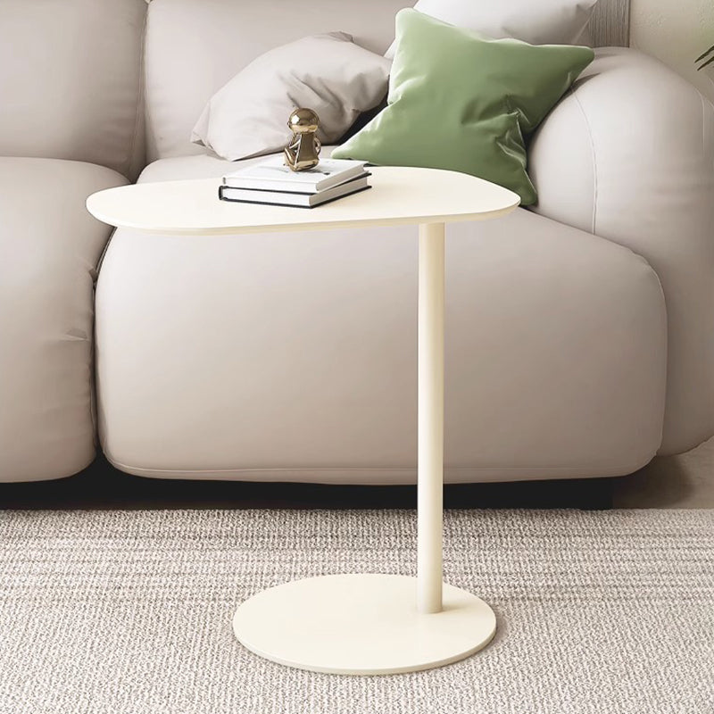 Modern Minimalist Rounded Circle Design Wrought Iron End Table 1-Tier For Living Room