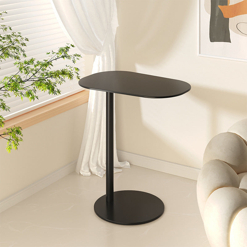 Modern Minimalist Rounded Circle Design Wrought Iron End Table 1-Tier For Living Room