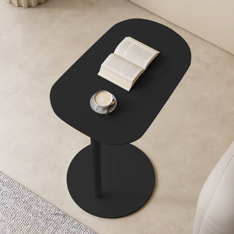 Modern Minimalist Rounded Circle Design Wrought Iron End Table 1-Tier For Living Room