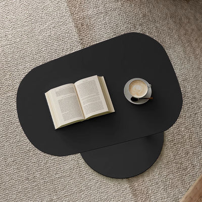 Modern Minimalist Rounded Circle Design Wrought Iron End Table 1-Tier For Living Room