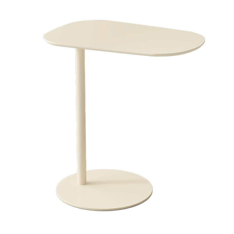 Modern Minimalist Rounded Circle Design Wrought Iron End Table 1-Tier For Living Room