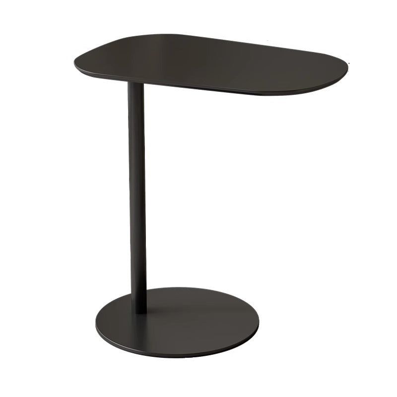 Modern Minimalist Rounded Circle Design Wrought Iron End Table 1-Tier For Living Room