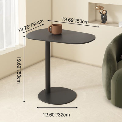 Modern Minimalist Rounded Circle Design Wrought Iron End Table 1-Tier For Living Room