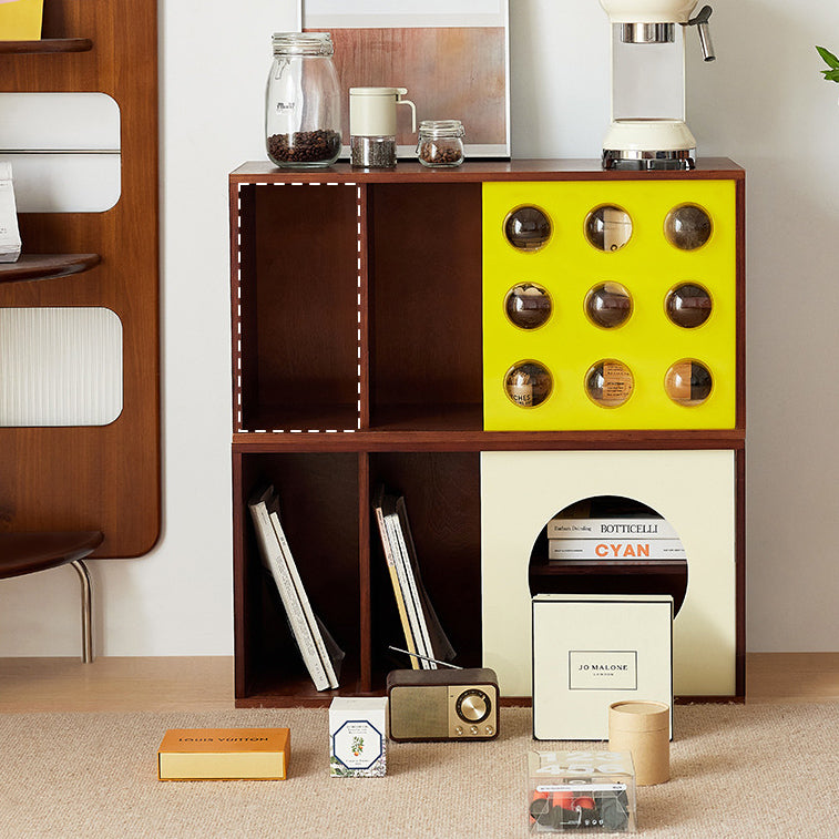 Modern Mid-Century Square Round Acrylic Marine Plywood Storage Cabinet 4-Storage For Living Room