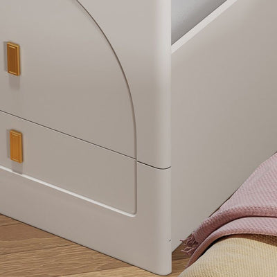 Modern Minimalist Rectangular MDF Tempered Glass Faux Leather Makeup Vanity & Vanity Stool Set With Mirror 3-Drawer For Bedroom