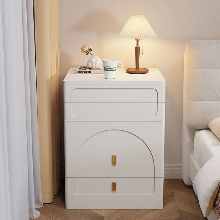 Modern Minimalist Rectangular MDF Tempered Glass Faux Leather Makeup Vanity & Vanity Stool Set With Mirror 3-Drawer For Bedroom