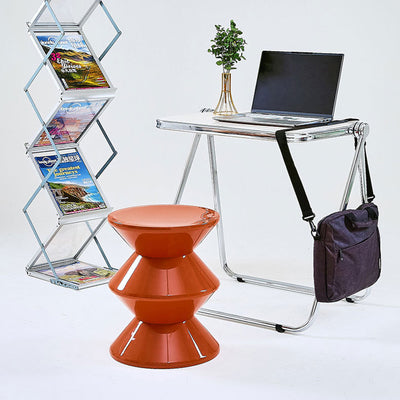 Modern Minimalist Hourglass-Shaped Round PP Side Table 1-Tier For Living Room & Bedroom