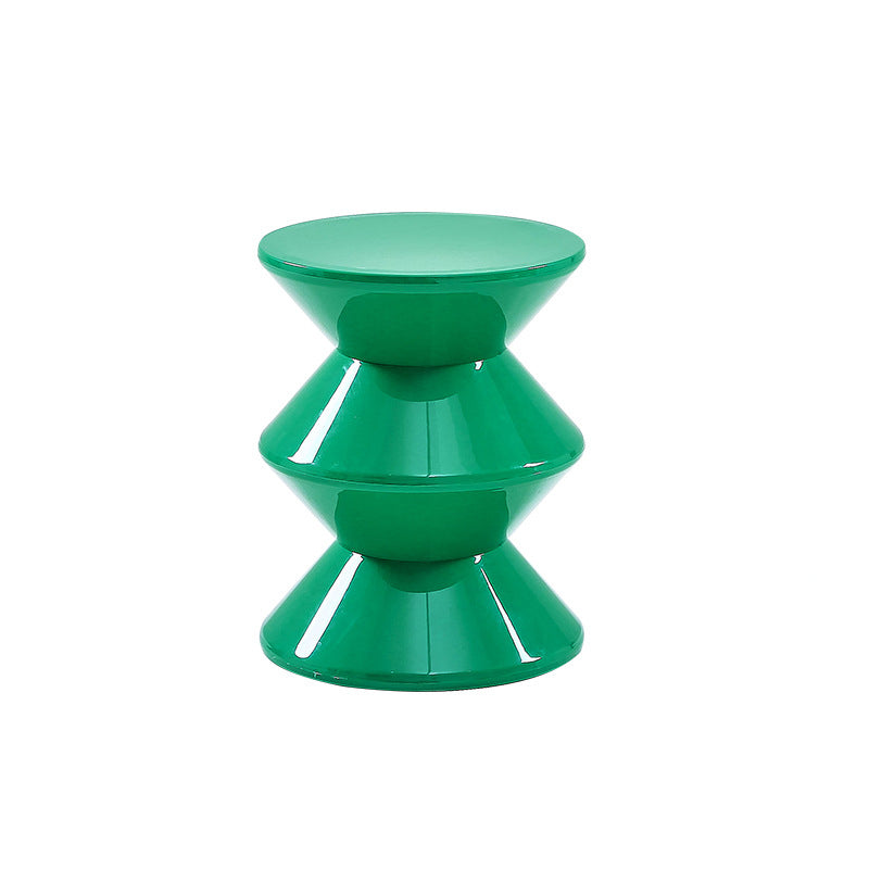 Modern Minimalist Hourglass-Shaped Round PP Side Table 1-Tier For Living Room & Bedroom