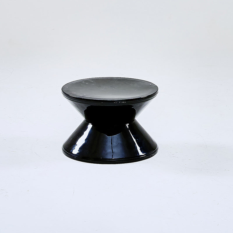 Modern Minimalist Hourglass-Shaped Round PP Side Table 1-Tier For Living Room & Bedroom