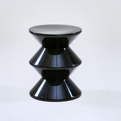 Modern Minimalist Hourglass-Shaped Round PP Side Table 1-Tier For Living Room & Bedroom