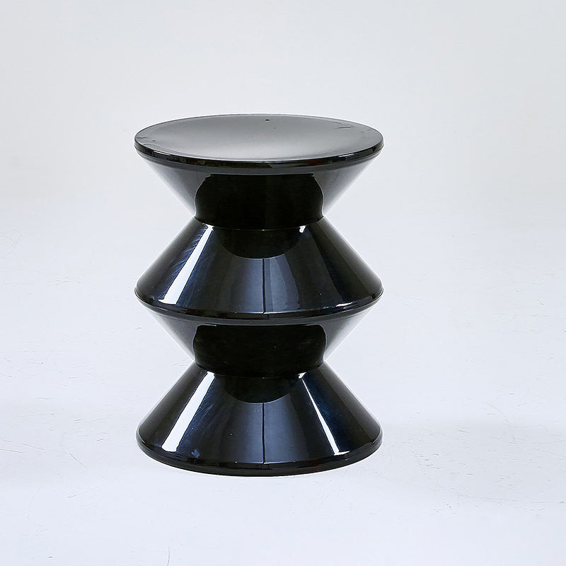 Modern Minimalist Hourglass-Shaped Round PP Side Table 1-Tier For Living Room & Bedroom
