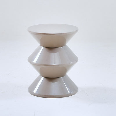Modern Minimalist Hourglass-Shaped Round PP Side Table 1-Tier For Living Room & Bedroom