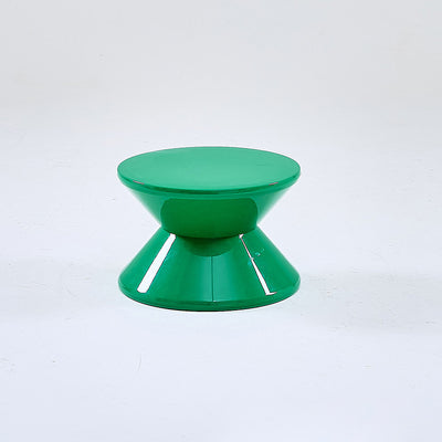 Modern Minimalist Hourglass-Shaped Round PP Side Table 1-Tier For Living Room & Bedroom