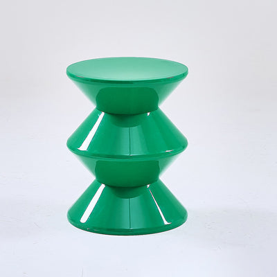 Modern Minimalist Hourglass-Shaped Round PP Side Table 1-Tier For Living Room & Bedroom