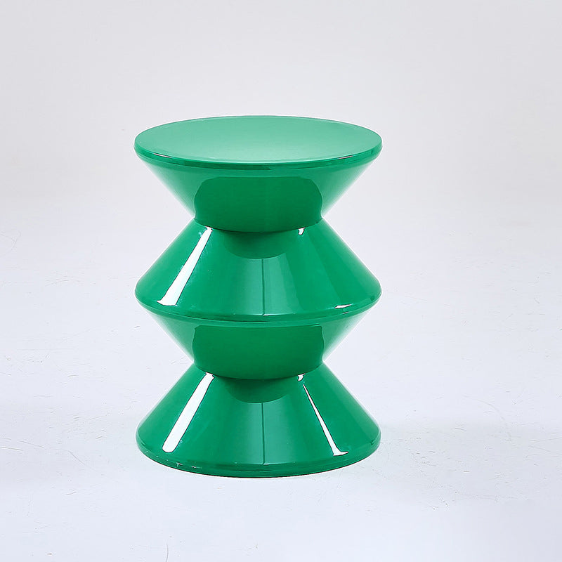 Modern Minimalist Hourglass-Shaped Round PP Side Table 1-Tier For Living Room & Bedroom