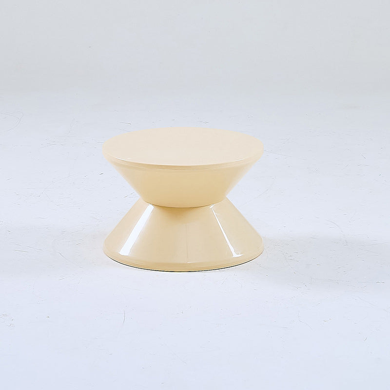 Modern Minimalist Hourglass-Shaped Round PP Side Table 1-Tier For Living Room & Bedroom