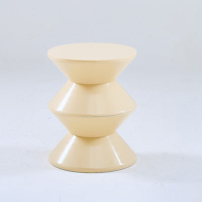 Modern Minimalist Hourglass-Shaped Round PP Side Table 1-Tier For Living Room & Bedroom