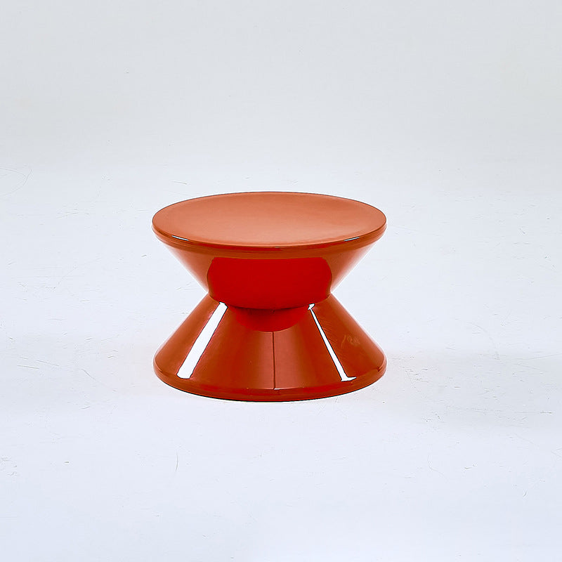 Modern Minimalist Hourglass-Shaped Round PP Side Table 1-Tier For Living Room & Bedroom