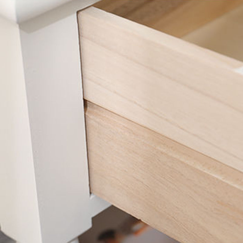 Traditional French Rectangular Turned Legs Solid Wood End Table 2-Tier For Bedroom & Living Room