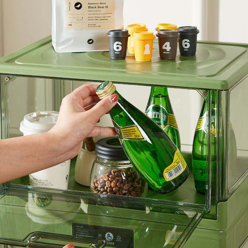 Modern Minimalist Rectangular PE PET Storage Cabinet 1-Storage For Kitchen & Dining Room