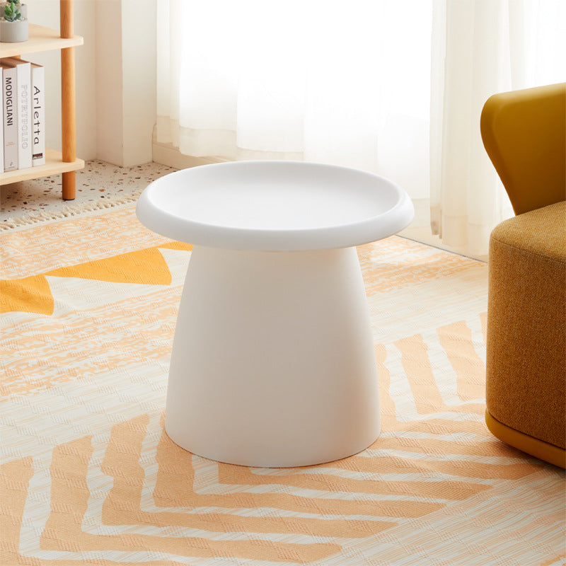 Modern Minimalist Round Mushroom-Shaped PP Coffee Table 1-Tier For Living Room