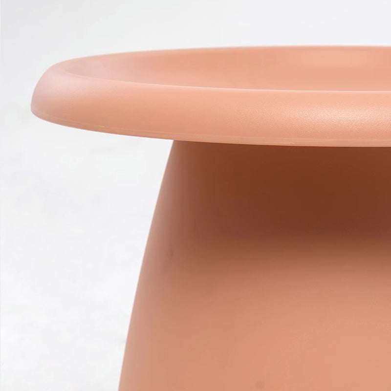 Modern Minimalist Round Mushroom-Shaped PP Coffee Table 1-Tier For Living Room