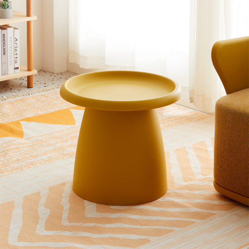 Modern Minimalist Round Mushroom-Shaped PP Coffee Table 1-Tier For Living Room