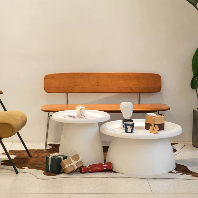 Modern Minimalist Round Mushroom-Shaped PP Coffee Table 1-Tier For Living Room