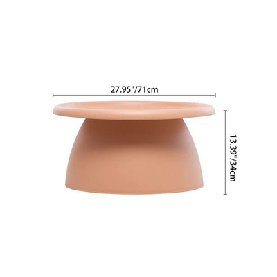 Modern Minimalist Round Mushroom-Shaped PP Coffee Table 1-Tier For Living Room