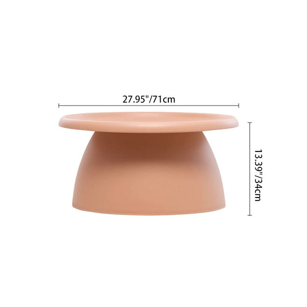 Modern Minimalist Round Mushroom-Shaped PP Coffee Table 1-Tier For Living Room