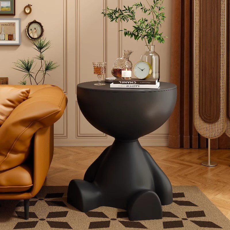 Contemporary Creative Round Cartoon Character Design Plastic Side Table 1-Storage For Living Room
