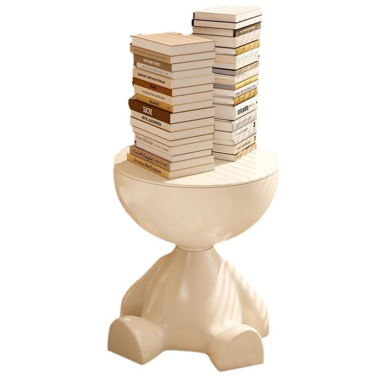Contemporary Creative Round Cartoon Character Design Plastic Side Table 1-Storage For Living Room