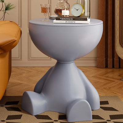 Contemporary Creative Round Cartoon Character Design Plastic Side Table 1-Storage For Living Room